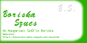 boriska szucs business card